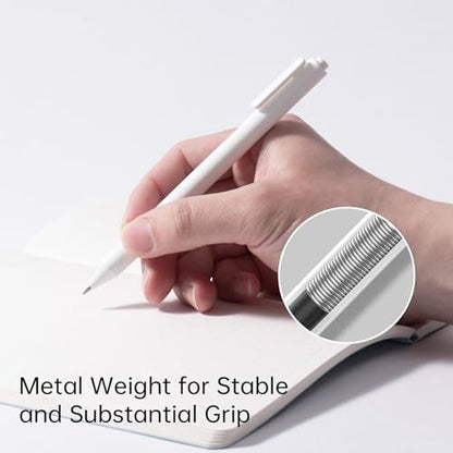 Kaco PURE White Gel Pens 0.7mm Black Ink 10 Count Quick Dry Smooth Writing | Aesthetic School Office Supplies Retractable Pens Low Center of Gravity - color: 0.7mm 10 PCS White