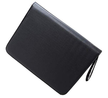 erofa 48 Fountain Pen Case PU Leather, Rollerball Pen Display Holder Bag, Pouch Large Capacity for your Collection - Black - color: Black-PU Leather