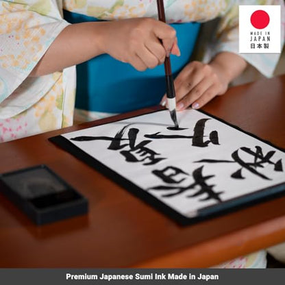 JapanBargain 1980 Japanese Sumi Ink, Deep Black Calligraphy and Brush Painting Ink, 6 fl.oz (180cc) Artist-Grade India Ink, Made in Japan, 1 Pack