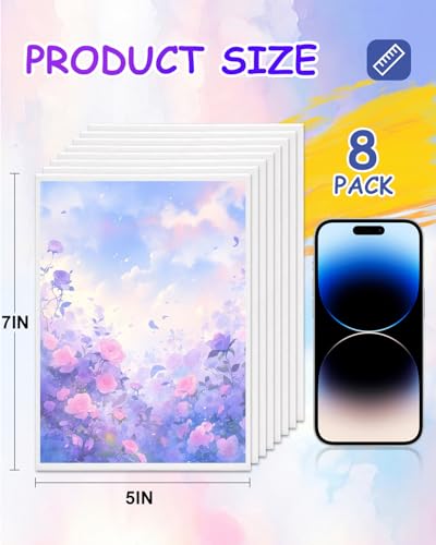 FUMILE 6 Pack Canvas Boards for Painting 8x8 and 8 Pack 5x7 Inch Canvas Boards for Painting, Small Canvases for Painting for Classroom and Painting Parties.