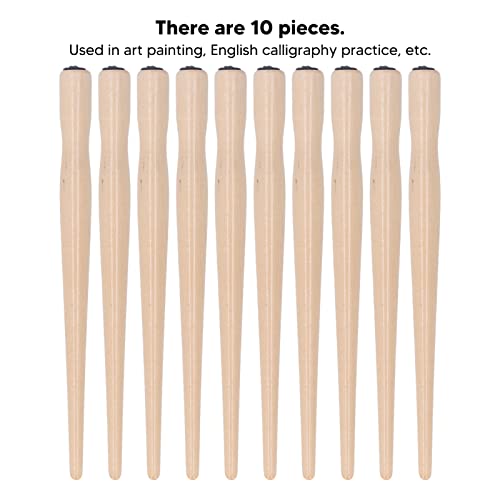 Pssopp 10 Pcs Nib Pen Holder, Dip Pen Set Comic Dip Wooden Pen Nib Holder for Art Painting English Calligraphy (Wood Color) - color: Natural Wood Color