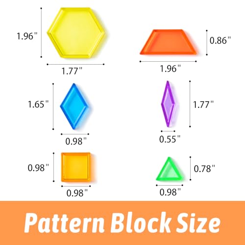 PreTrans Kids Light Box – Translucent Pattern Blocks – Sensory Light Table for Kids, Artist Tracing Light Box, LED Light Up Sensory Table
