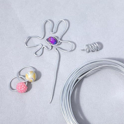 12 Gauge Craft Wire Bendable, 32.81 Ft Bendable Wire for Crafts for Heavy Duty Sculpting, Silver Wires Craft for Jewelry,Doll,Floral Making,Wreath,Modelling,Wires Wrapping,Christmas Decor