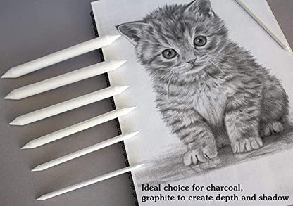 N NOROCME 10 PCS Blending Stumps,Sponge Pens and Sandpaper Pencil Sharpener | Kneaded Eraser,Tortillions Paper Art Blenders,Washable Reusable,for Student Artist Charcoal Sketch Drawing - size: 10 Pcs