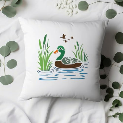 Swimming Duck DIY Painting Stencils for Wall Home Decor - style: Duck