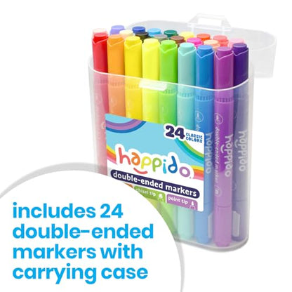 International Arrivals Happido Double-Sided Markers for Kids, Set of 24 - style: 24 Count - Double Ended
