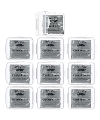 Mr. Pen- Kneaded Erasers, 10 Pack - color: Gray, size: 10 Pack, 2" x 1.77"