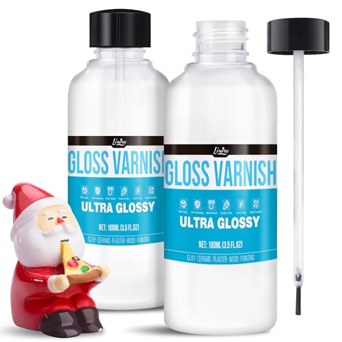 Air Dry Clay Glaze - 200ml Clay Varnish for Air Drying Clay, Gloss Varnish for Acrylic Painting, Pottery Glaze Clay Sealant to Prevent Scratches, Wear, Cracking - Non-Toxic, Enhance Color Vibrancy