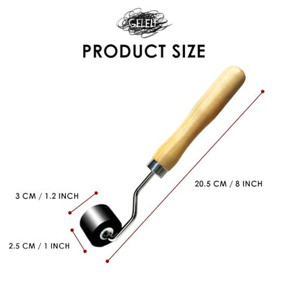 GELELF Smooth Peeling Brayer Roller - Wood Hand Roller Rollers Ink Roller Tape Roller for Gluing Taping Gel Printing Inking Block Printmaking Stamping Scrapbooks (#2: 1 Inch (2.2CM)) - color: #2: 1 Inch (2.2CM)