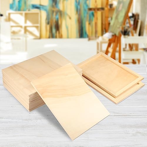 GNIEMCKIN 12 Pack Wood Canvas Boards for Painting, 9 x 12 Inch Canvas Panels for Art Projects, Cradled Artist Panels for Oil, Acrylic, Encaustic, Wood Burning, Pouring and More - size: 12 Pack
