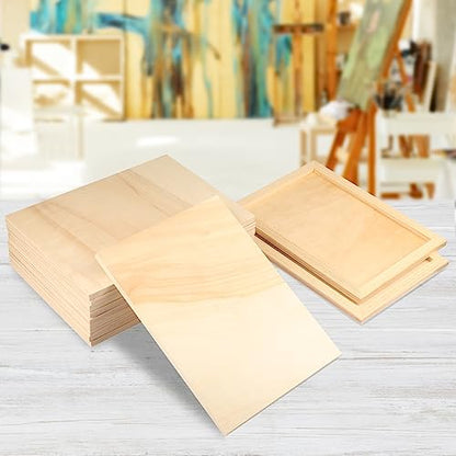 GNIEMCKIN 12 Pack Wood Canvas Boards for Painting, 9 x 12 Inch Canvas Panels for Art Projects, Cradled Artist Panels for Oil, Acrylic, Encaustic, Wood Burning, Pouring and More - size: 12 Pack