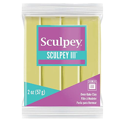 Sculpey III Polymer Oven-Bake Clay, Glow in the Dark, Non Toxic, 2 oz. bar, Great for modeling, sculpting, holiday, DIY, mixed media and school projects. Great for kids & beginners! | Polymer Clay, Perfect for Jewelry, Home Decor, and General Crafting - s