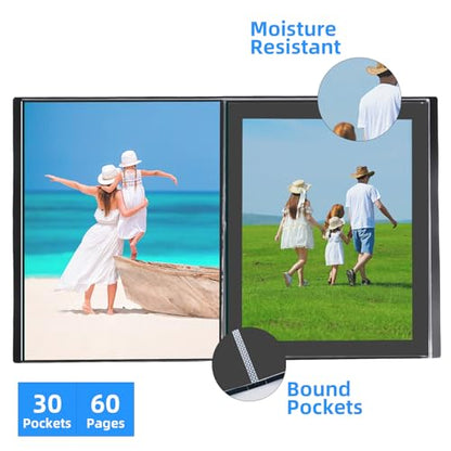 Large 18"x24" Art Portfolio Heavy Duty Binder with Plastic Sleeves, Portfolio Folder with 30 Clear Sheet Protectors, Display 60 Pages, Poster Binder， (large（18x24）) - size: large（18x24in）