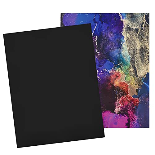 Alcohol Ink Paper - Non-Absorbent, Heavy Weight & Tear Resistant - Easily Wipes Off for Reusable Art Paper - Flexible Matte Black EVO 8.5x11 Inch 10 Sheets - color: Black, size: 8.5 x 11 Inches
