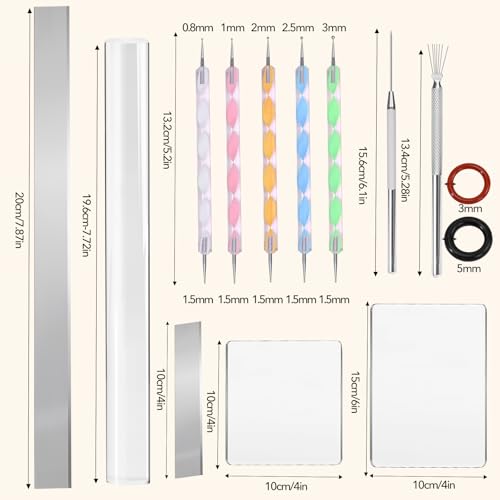 Polymer Clay Tools, Acrylic Clay Roller Pin, Polymer Clay Cutters Tools, Clear Rectangle Sheet Press Board Wire Texture Set Needle Detail Modelling Supplies