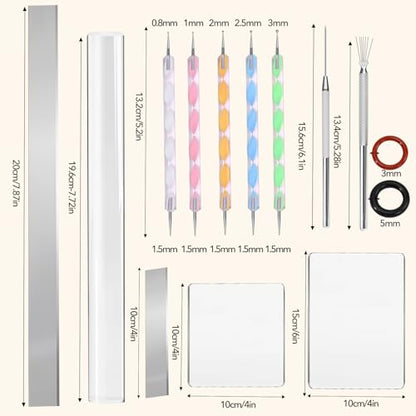 Polymer Clay Tools, Acrylic Clay Roller Pin, Polymer Clay Cutters Tools, Clear Rectangle Sheet Press Board Wire Texture Set Needle Detail Modelling Supplies