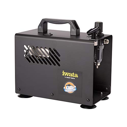 Iwata-Medea Studio Series Smart Jet Pro Single Piston Air Compressor | Oil-Less Piston, Auto Shut-Off, Includes Polyurethane Air Hose
