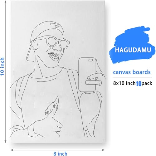 10 Pack Pre Drawn Canvas Boards for Painting for Adults, for Paint Party Favors,Beginner Favor, Paint by kit for Adults(Couple) Sip and Paint kit Date Night - style: Deluxe Edition