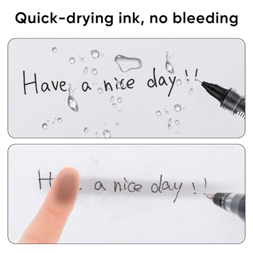 deli Rollerball Pens 0.5 mm Fine Tip Pens, Black Ink Pens 12 Pack