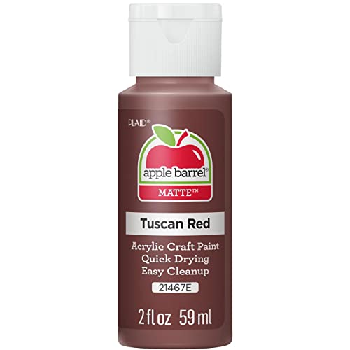 Apple Barrel Acrylic Paint in Assorted Colors (2 oz), 21467, Tuscan Red (Pack of 3) - color: Tuscan Red, size: 2 Fl Oz (Pack of 3)