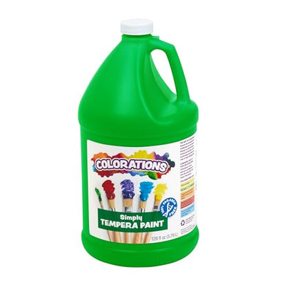 Colorations Paraben-Free Tempera Paint for Kids, 1 Gallon, Vibrant Green | Non-Toxic and Made in the USA, Classroom Must Haves, Bulk Arts & Crafts Supplies - color: Green