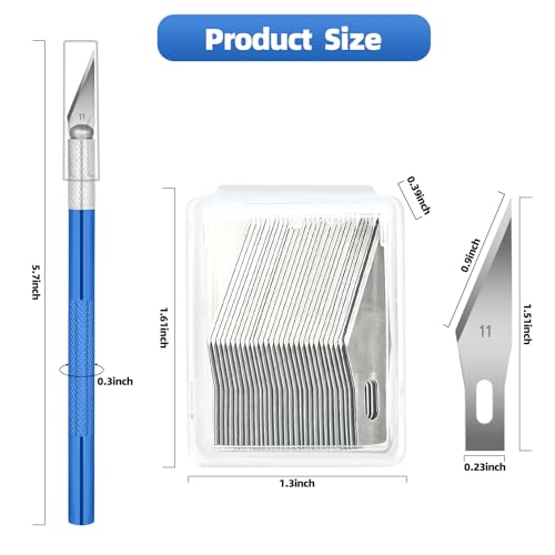 3 PCS Exacto Knife, Hobby Knife, Craft Knives with 30 PCS Spare Exacto Knife Blades(#11),Profession Craft Knifes for Crafts, Arts, Modeling, Scrapbooking, Stencil By XEKIGU, AK0103