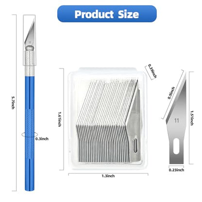3 PCS Exacto Knife, Hobby Knife, Craft Knives with 30 PCS Spare Exacto Knife Blades(#11),Profession Craft Knifes for Crafts, Arts, Modeling, Scrapbooking, Stencil By XEKIGU, AK0103