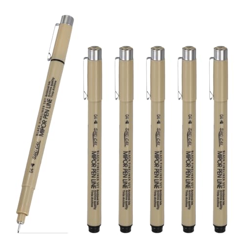 PATIKIL Fineliner Pens, 6 Pcs 04 0.4mm Fineliner Marker Black Waterproof Ink Archival Drawing Pens Art Supplies Set for Sketching Journaling Scrapbooking Artist Illustration - size: 04 0.4mm
