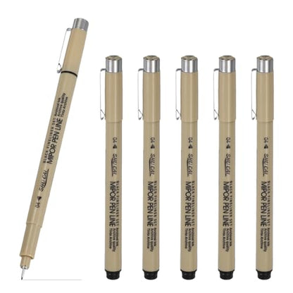 PATIKIL Fineliner Pens, 6 Pcs 04 0.4mm Fineliner Marker Black Waterproof Ink Archival Drawing Pens Art Supplies Set for Sketching Journaling Scrapbooking Artist Illustration - size: 04 0.4mm
