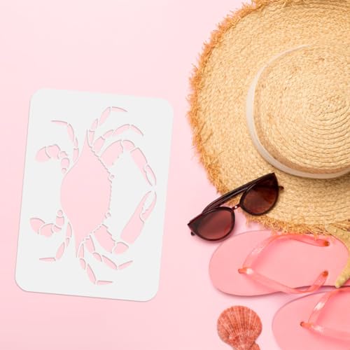 FINGERINSPIRE Crab Stencil 11.7x8.3Inch Ocean Animal Stencil Template Decor | A4 Size Sea Creatures Stencil Summer Ocean Beach Nautical Stencil for Painting On Wood Canvas Paper Fabric Walls Furniture