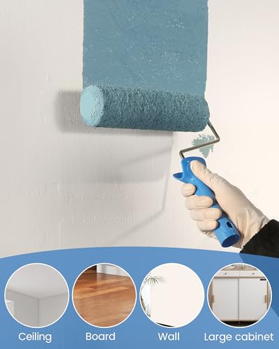 VOOMEY 9 Inch Woven Polyester Textured Paint Roller Covers-15 Pack | 3/8 Nap Roller 9 Inch Ultra-high Coverage Roller Covers for Smooth and Textured Rough Surfaces - color: 15pcs blue