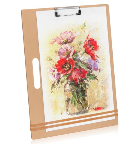 13"x17" Drawing Board with Clip, Rubber Bands and Carry Handle | Portable Lightweight Art Board For Sketching, Durable Watercolor Board For Artists Indoor Outdoor Use, Art Supply - size: 13"x17", 1 Pack