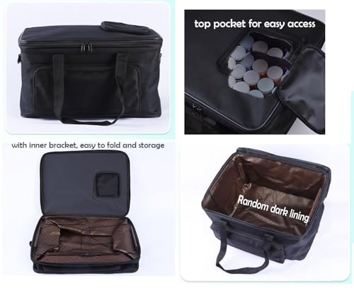 Art Supplies Organizer Bag Art Craft Tool Storage Tote Bag Art Supplies Carrying Bag Case Artist Travel Carrier Bag Waterproof Paint Box Case Foldable For Drawing Sketch Painting Large Capacity - color: black & rectangle top bag