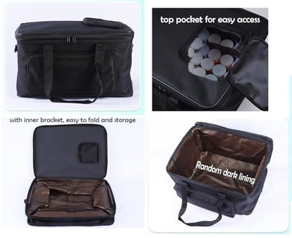 Art Supplies Organizer Bag Art Craft Tool Storage Tote Bag Art Supplies Carrying Bag Case Artist Travel Carrier Bag Waterproof Paint Box Case Foldable For Drawing Sketch Painting Large Capacity - color: black & rectangle top bag
