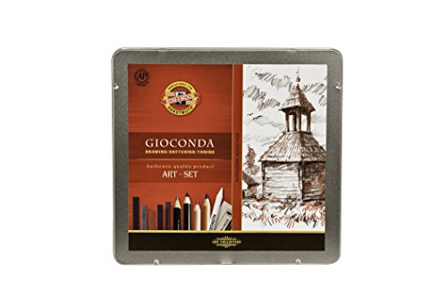 Koh-I-Noor Gioconda 24-Piece Artist Set, Packed in Tin and Blister Carded (8899.OT) - size: 24 Piece Set, style: Packed in Tin and Blister Carded