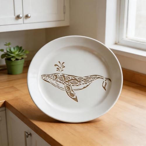 TIAMECH A4 Reusable Mandala Whale Stencil for Painting - style: Mandala Whale