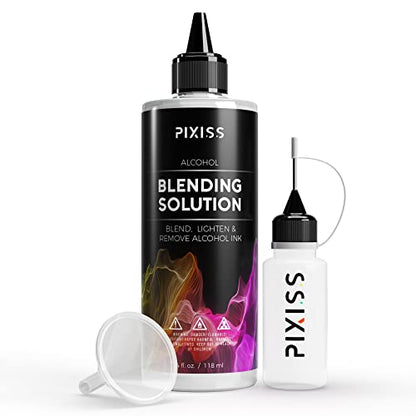 Alcohol Ink Paper Blending Solution and Alcohol Blending Brushes, Alcohol Ink Supplies Include 25 Sheets Medium 5x7-Inch, 4-Ounce Blending Solution and 10 Brushes