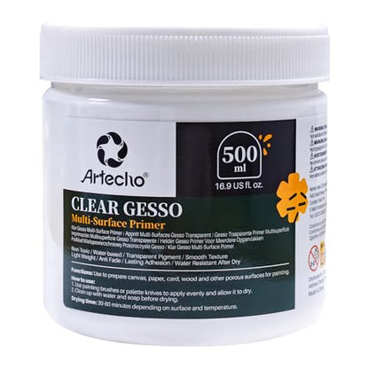 Artecho Clear Gesso 16.9oz / 500ml - color: clear, size: 16.9 Fl Oz (Pack of 1)