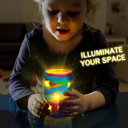 MHMYDIS Make Your Own Clay Luminaries - Clay Lanterns Making Kit Activity for Boys Girls Age 6 7 8 9 10 11 12 Year Old and up - Arts and Crafts Kit for 8-12 Year Olds - size: Small