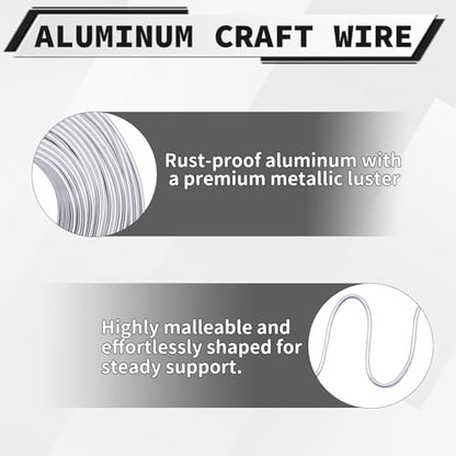 9 Gauge Aluminum Craft Wire, 100 Feet 3mm Bendable Metal Wire for Jewelry Making, Sculpting and Floral Design, Soft Armature Wire for DIY Crafts (Silver) - size: 9 Gauge(3mm), style: Silver