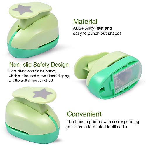 Paper Punches for Crafting Hole Punch fr Kids 1 Inch Craft Hole Punch Shape - style: 6 Diffrent Shapes Set 1