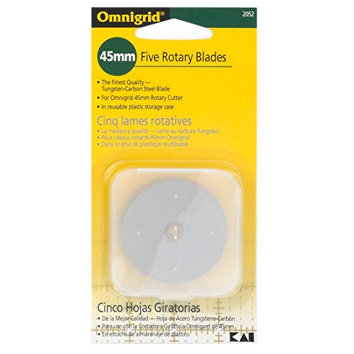 Dritz Omnigrid 45mm Rotary Blade Refill- 5 per Package, Silver - size: 45 mm, 5-Pack