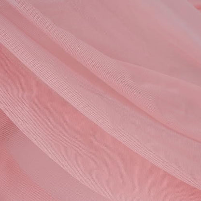 Superfine 4-Way Stretch Net Fabric Nylon Spandex Power Mesh, Pre-Cut 5 Yards Long 60" Wide, Lightweight Sheer (Pink) - color: Pink