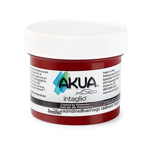 Akua Intaglio Water-Based Ink, 2-Ounce Jar, Cadmium Red Medium Hue - color: Cadmium Red Medium Hue, size: 2 fl oz