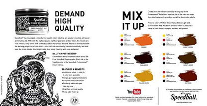 Speedball Professional Relief Ink Hansa Yellow Light 8OZ - color: Hansa Yellow Light, size: 8 fl oz