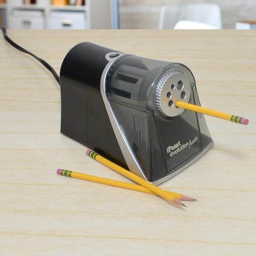 Westcott iPoint Evolution Axis Heavy Duty Electric Pencil Sharpener for Classroom, Black and Silver - size: Pack of 1, style: iPoint Evolution Axis