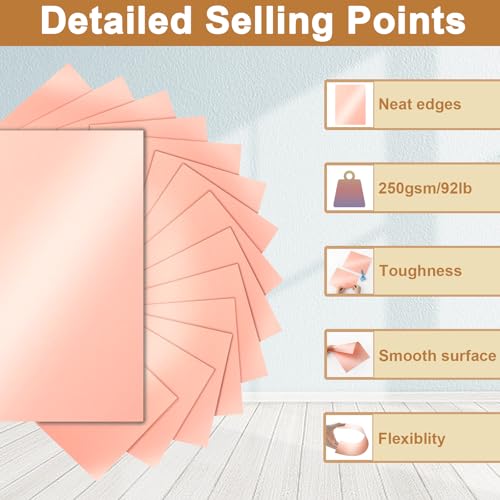 Silunkia 28 Sheets Pink Shimmer Cardstock 8.5 x 11 Craft Paper 92lb | Premium Glossy Paper Card Stock for DIY Cards Making, Anniversaries, Wedding Invitations, Greeting Cards - color: Pink, size: 28 Sheets