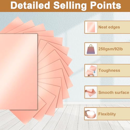 Silunkia 28 Sheets Pink Shimmer Cardstock 8.5 x 11 Craft Paper 92lb | Premium Glossy Paper Card Stock for DIY Cards Making, Anniversaries, Wedding Invitations, Greeting Cards - color: Pink, size: 28 Sheets