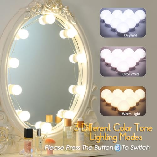 LED Vanity Lights for Mirror Makeup Lighting,Hollywood Style - color: White