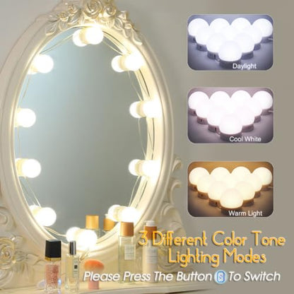 LED Vanity Lights for Mirror Makeup Lighting,Hollywood Style - color: White